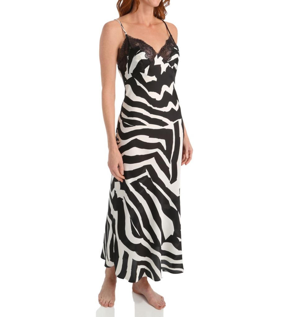 Zebra Printed Gown with Lace-gs