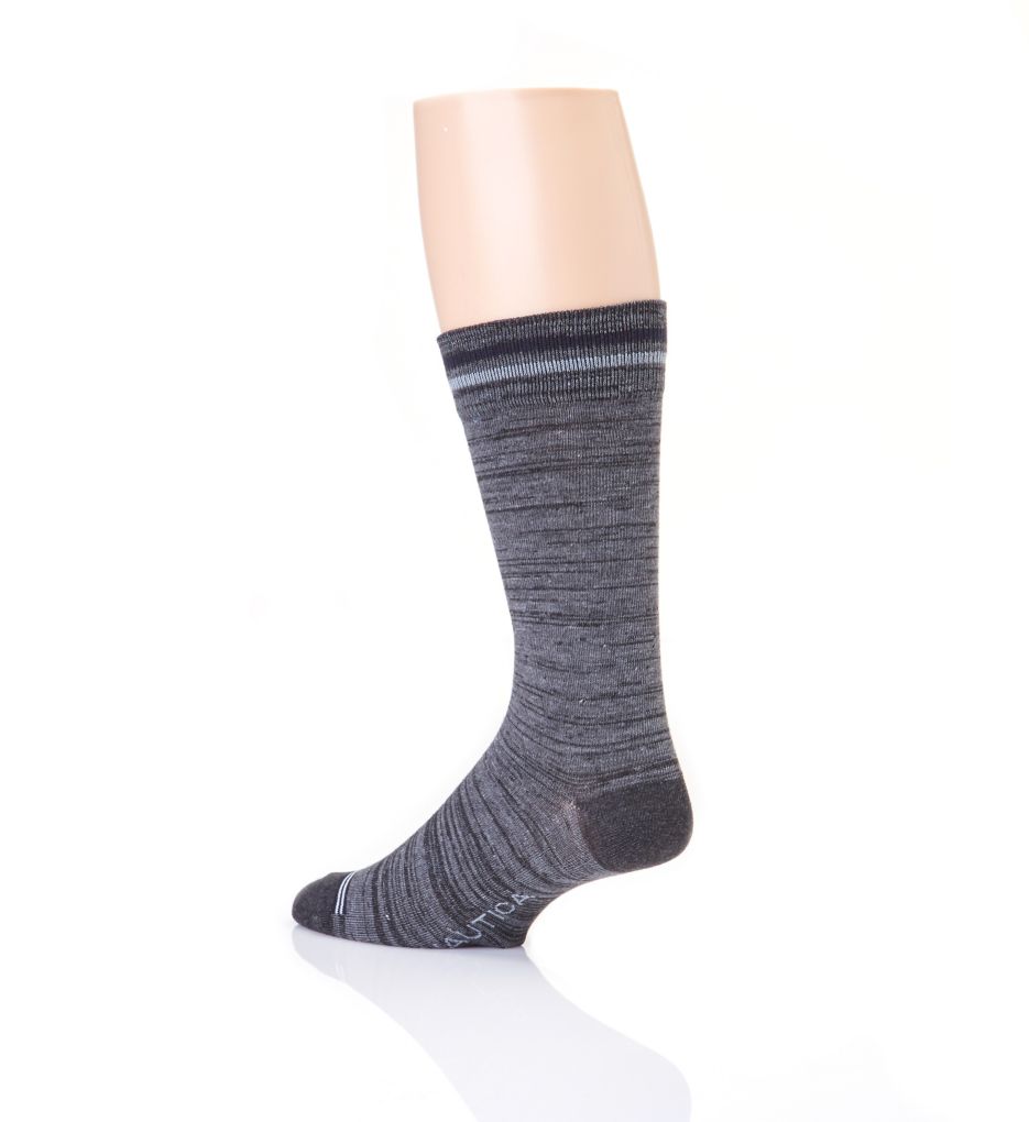 Fashion Stripe Flat Knit Dress Socks - 5 Pack-bs