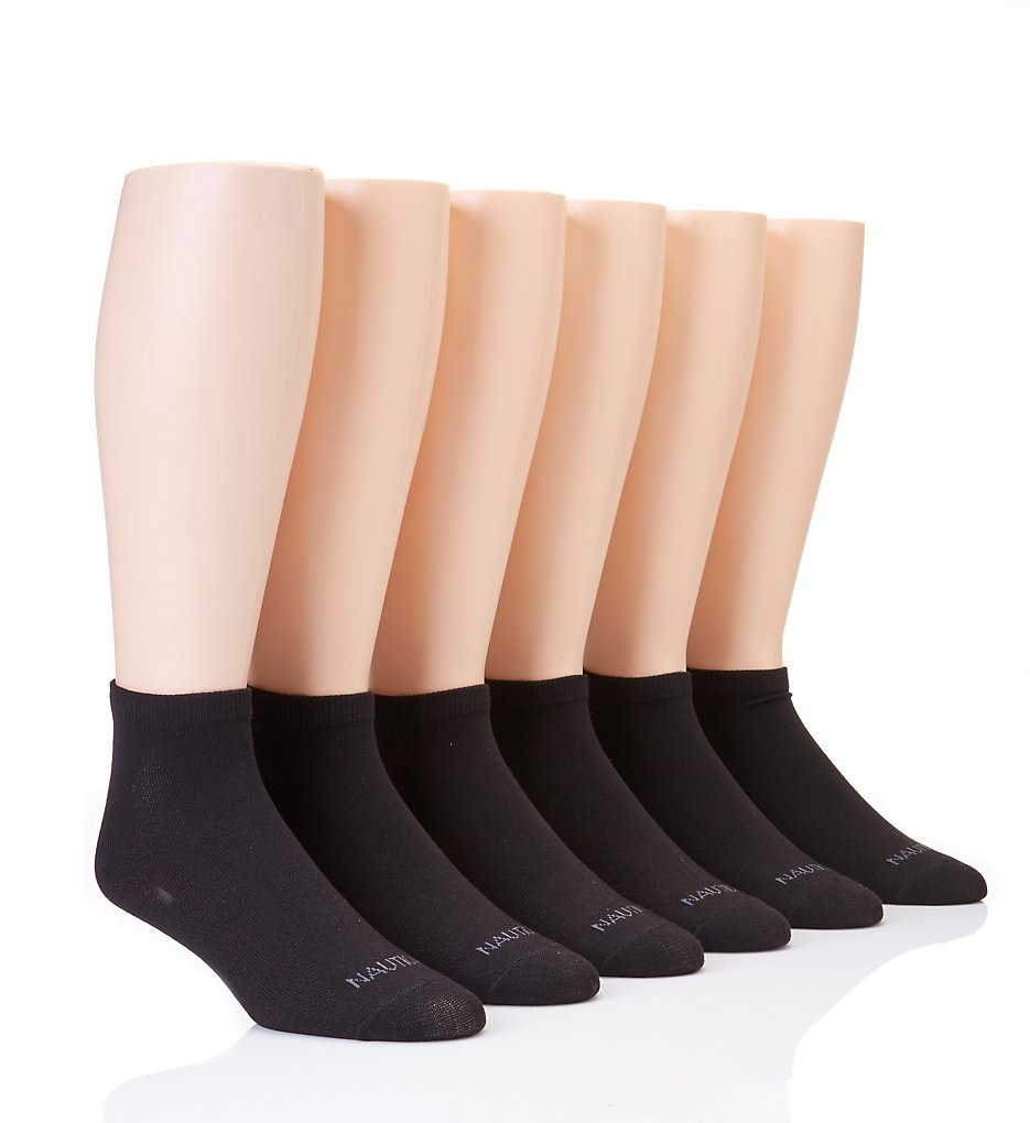 Nautica 171LC01 Solid Super Soft Basic Low Cut Socks - 6 Pack (Black 10-13)