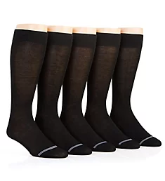 Solid Dress Sock - 5 Pack Black O/S