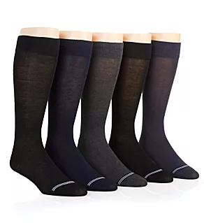Solid Dress Sock - 5 Pack Navy/Gray/Black O/S