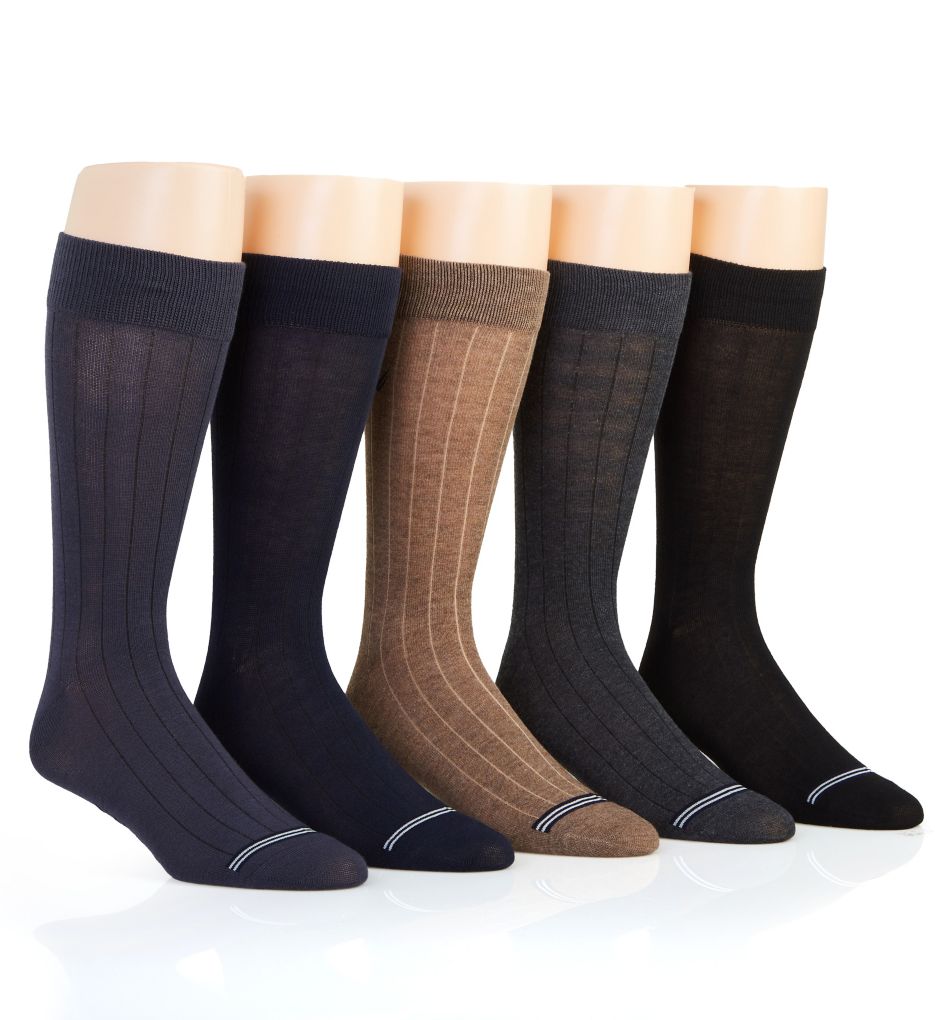 Solid Ribbed Dress Sock - 5 Pack-gs