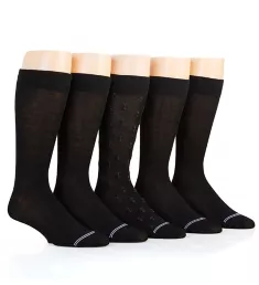 Anchor Solid Dress Sock - 5 Pack Black O/S