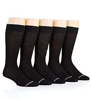 Anchor Solid Dress Sock - 5 Pack Black O/S