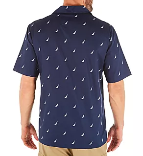 J Class Print Anchor Camp Shirt Maritime Navy L