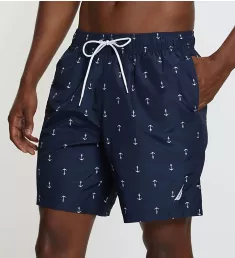 Big Man Anchor Print Swim Trunk Navy 1XL