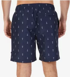 Big Man Anchor Print Swim Trunk Navy 1XL