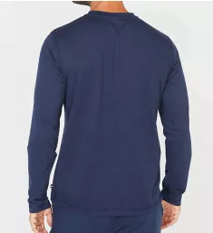 Sueded Jersey Long Sleeve Henley Maritime Navy 2XL