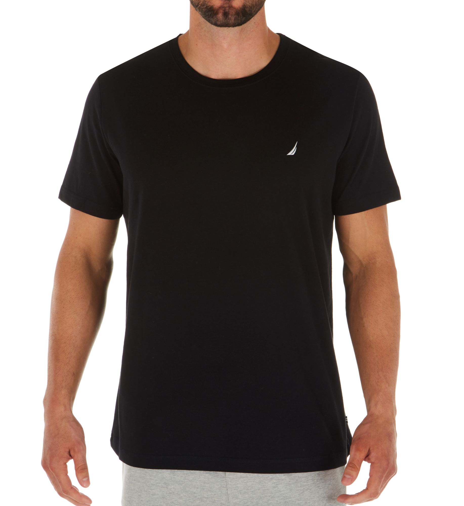 Nautica Anchor Cotton Crew Neck T-Shirt Black XL  - Image 1