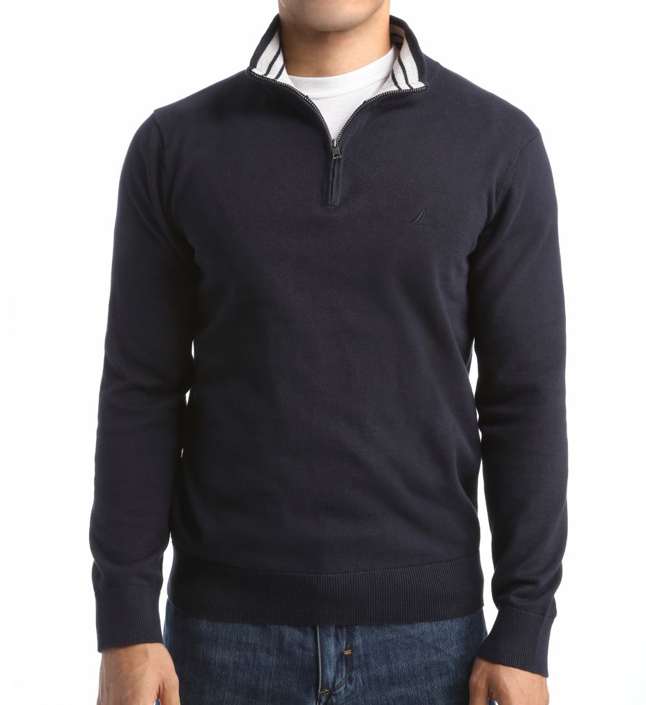 Big and Tall Solid 1/4 Zip Sweater-fs