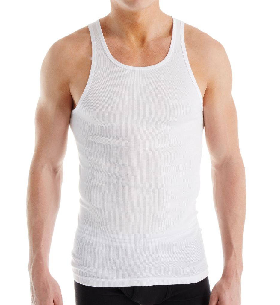 100% Cotton Ribbed Tanks - 3 Pack-fs