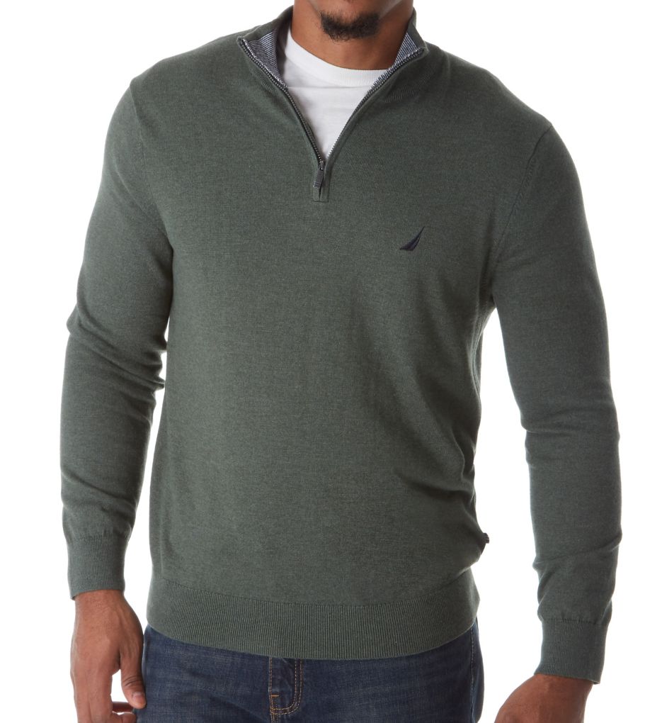 Cotton 1/4 Zip Sweater-fs