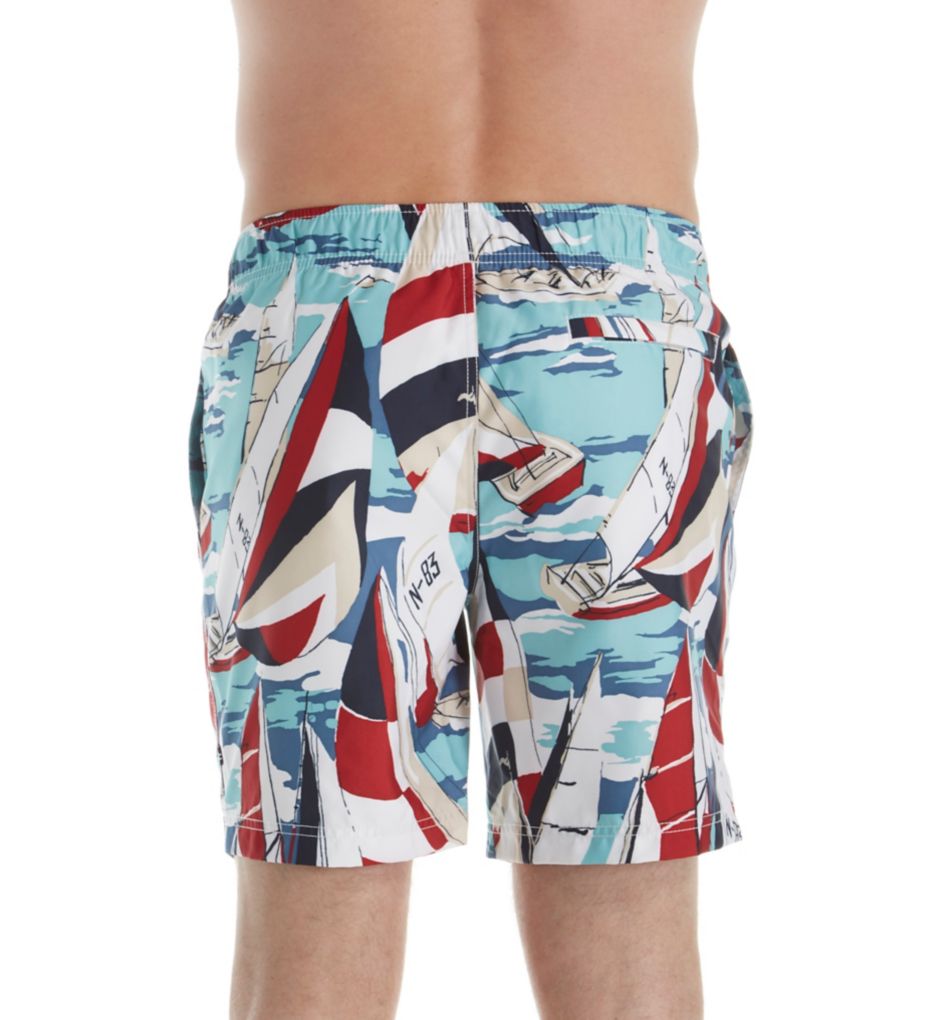 All Over Sailboat Swim Trunk-bs