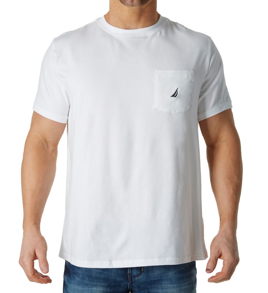 Solid Anchor Crew Neck Pocket T-Shirt-fs