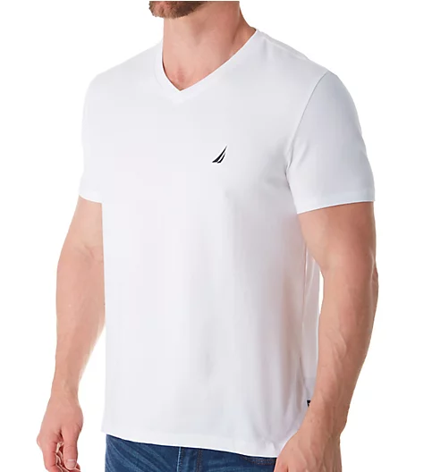 Nautica Short Sleeve V-Neck T-Shirt briwht XL 