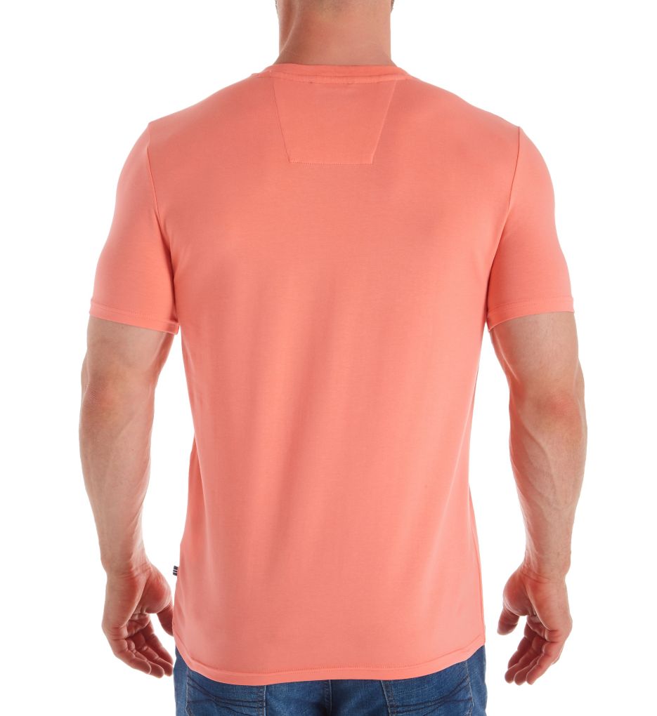 Solid V-Neck Short Sleeve T-Shirt-bs