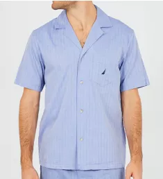 Anchor Herringbone Camp Sleep Shirt Herringbone/Blue Bone M