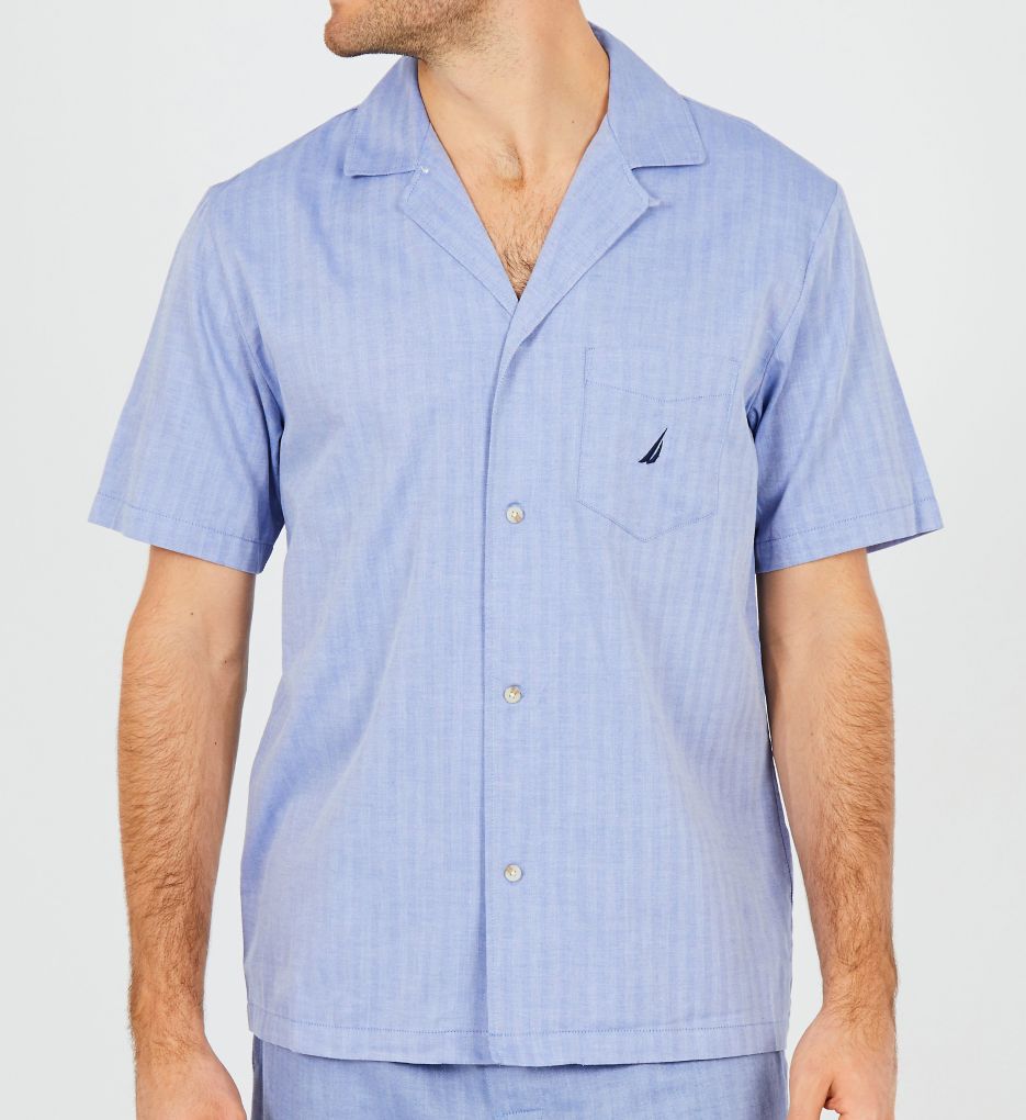 Anchor Herringbone Camp Sleep Shirt-gs