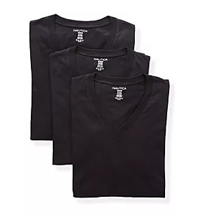 Cotton V-Neck T-Shirts - 3 Pack BLK M