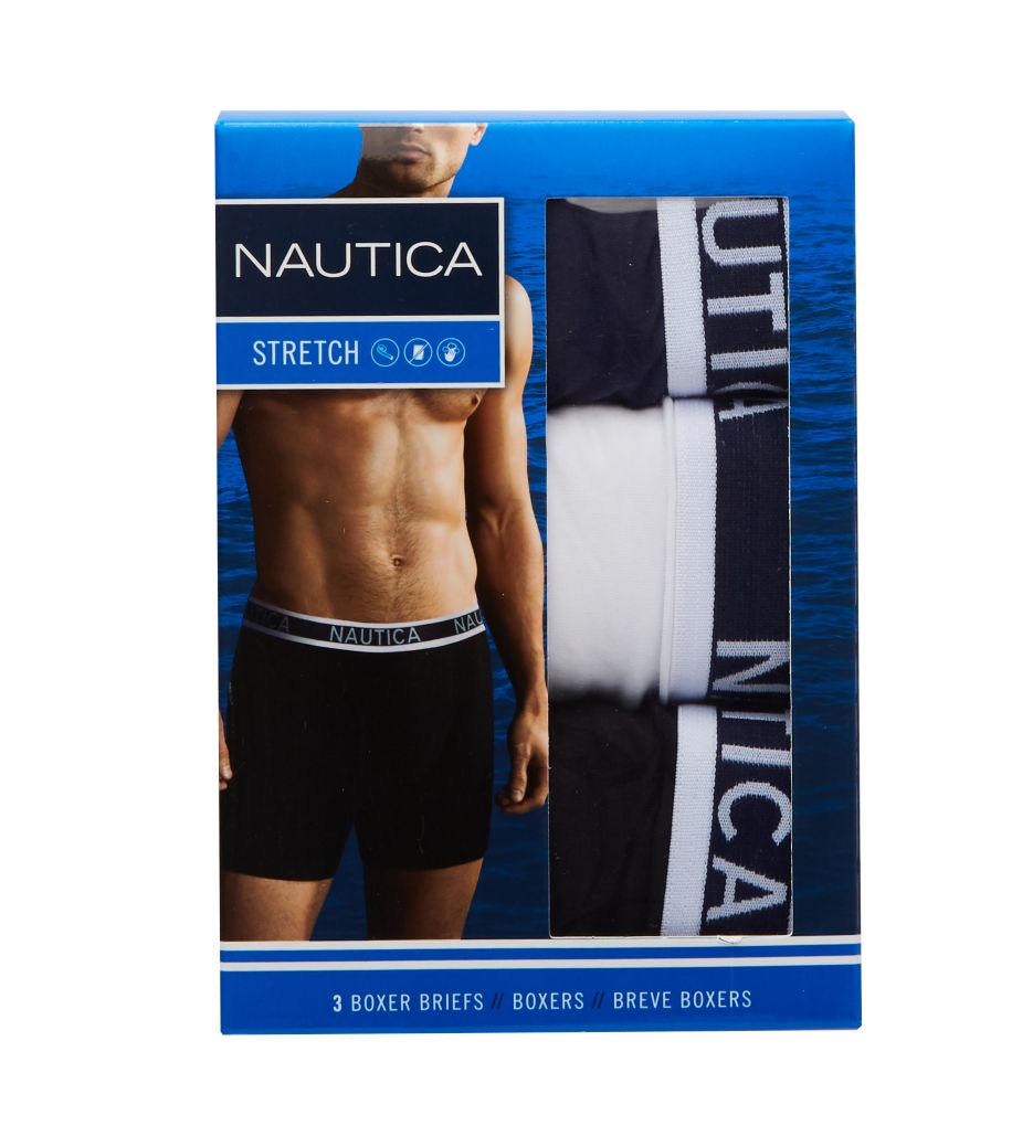 Nautica Men's Cotton Stretch Classic Boxer-Brief Multipack