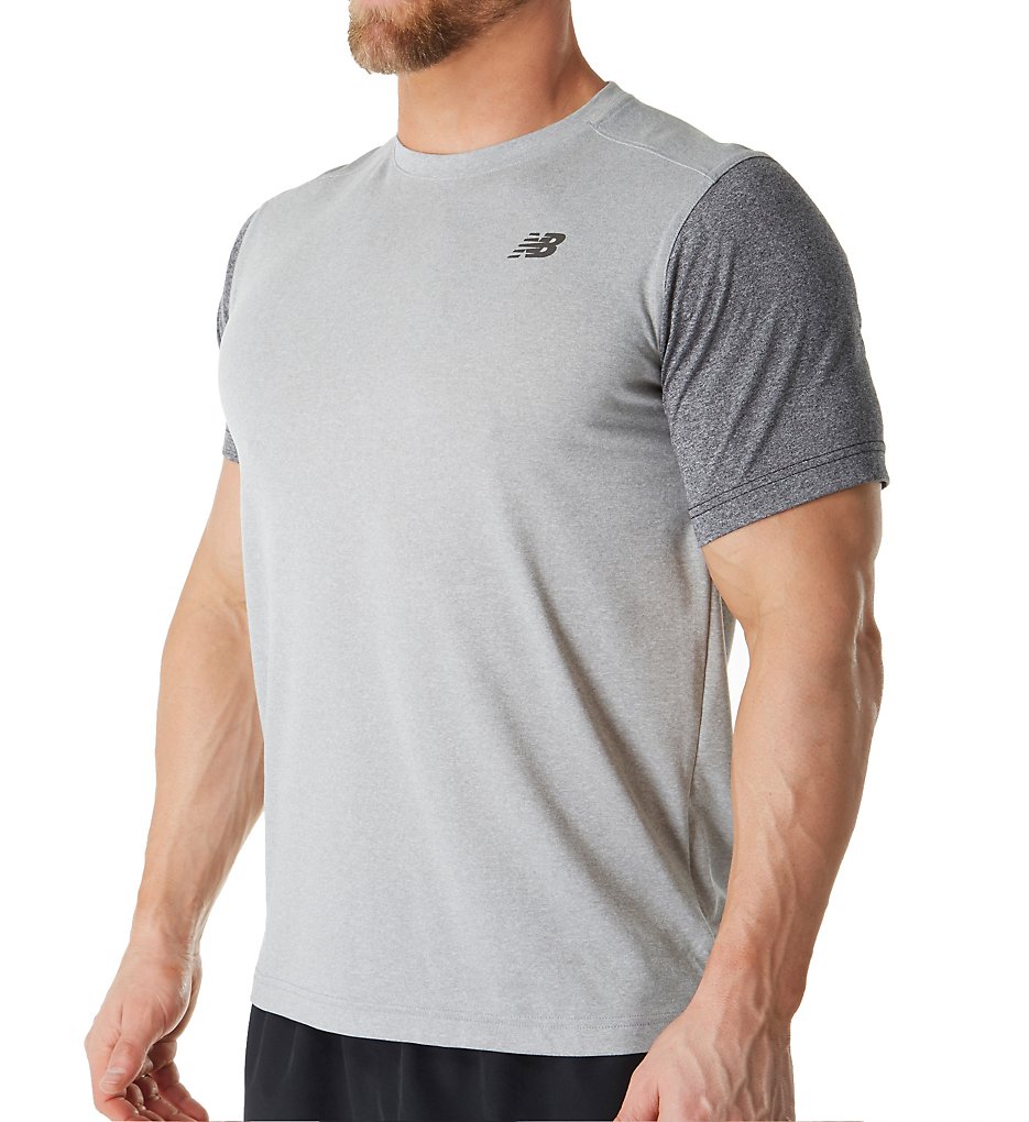 New Balance MT53081 Heather Tech Performance T-Shirt (Athletic Grey)