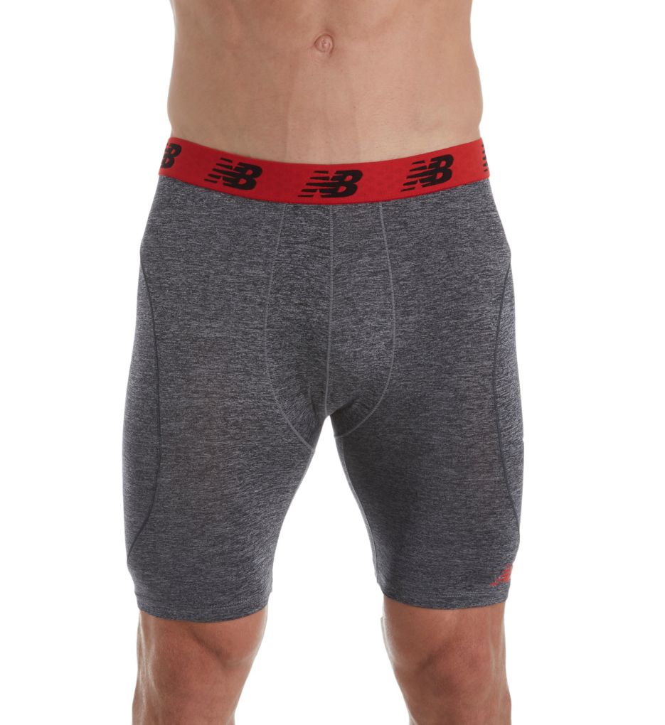 NB Flex Performance 6 Inch Boxer Brief Black Heather/Red S by New