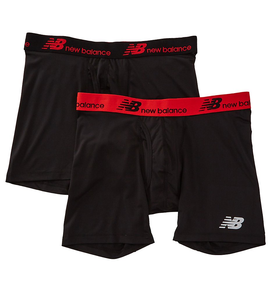 New Balance NB1005 Dry And Fresh Performance 6 Boxer Briefs - 2 Pack (Black/Black)