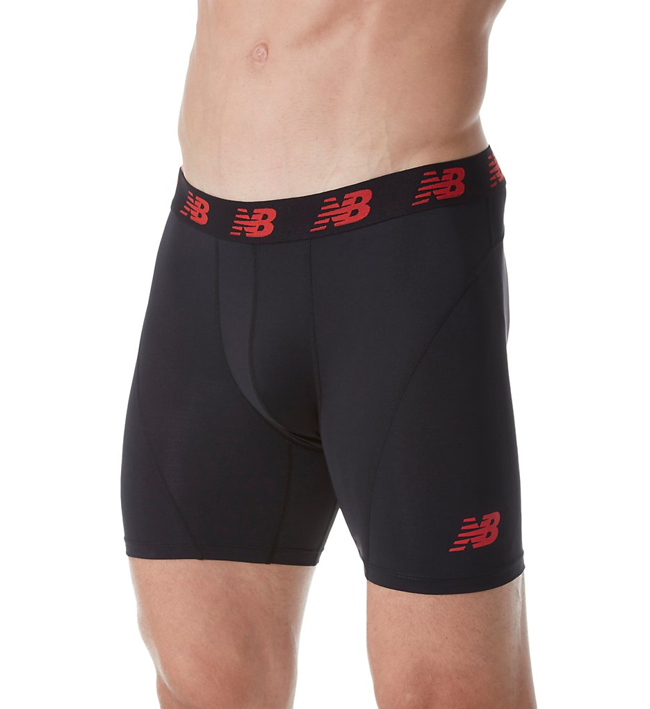 New Balance NB1025 NB Ice Performance 6 Inch Boxer Briefs (Black/Chinese Red)