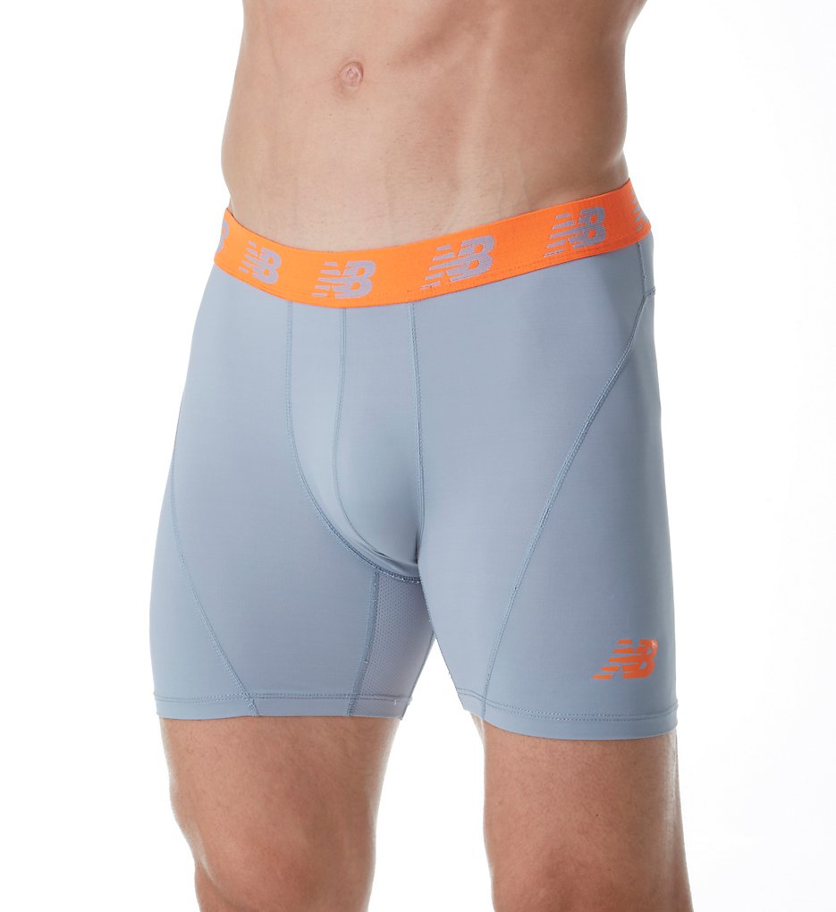 New Balance NB1025 NB Ice Performance 6 Inch Boxer Briefs (Grey/Lava Orange)