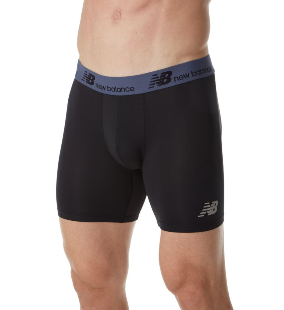 Dry and Fresh Performance 6 Inch Boxer Brief Blk S by New Balance