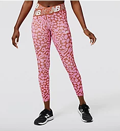 Relentless Printed Crossover High Rise 7/8 Tight Raspberry L