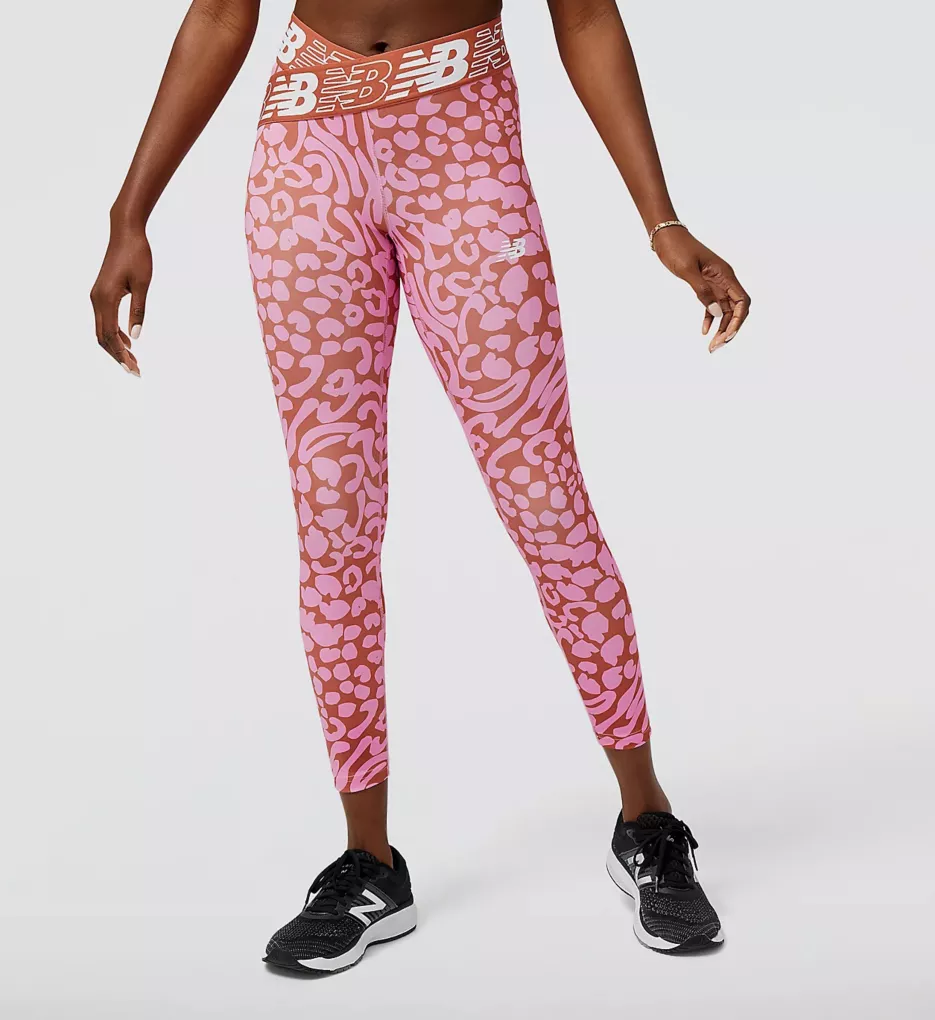 Relentless Printed Crossover High Rise 7/8 Tight Raspberry L