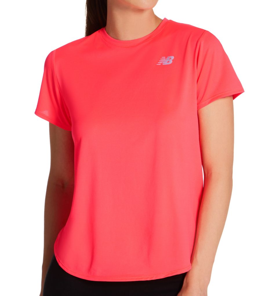 Accelerate Short Sleeve Tee Vivid Coral S by New Balance