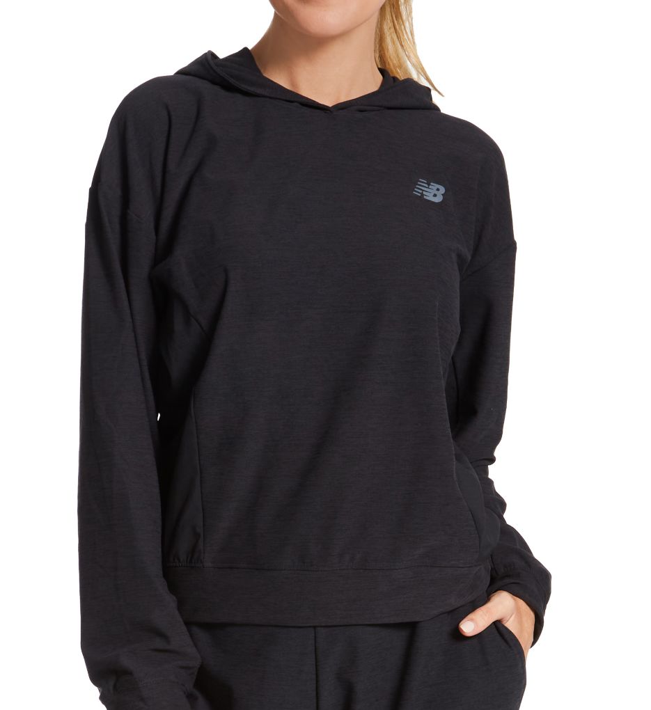 New Balance Relentless Space Dye 1/4 Zip Top In Charcoal-Grey for