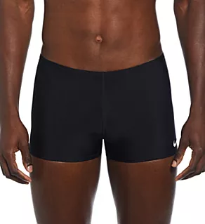 Solid Square Leg Swim Trunk Black 32