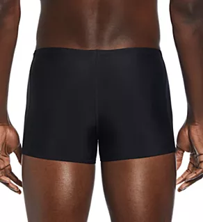 Solid Square Leg Swim Trunk Black 32