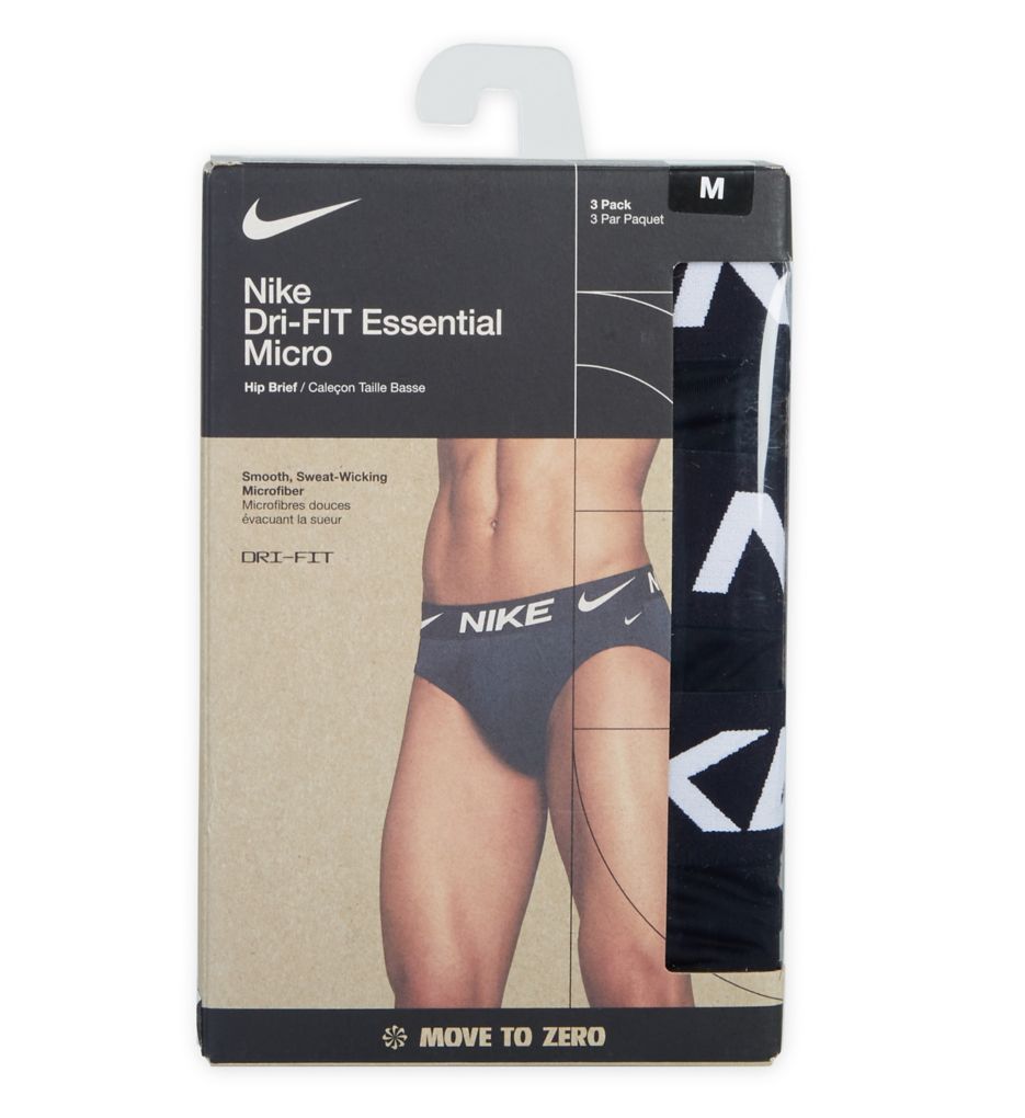 Nike Dri-FIT Essential Micro 3 pack hip briefs in black