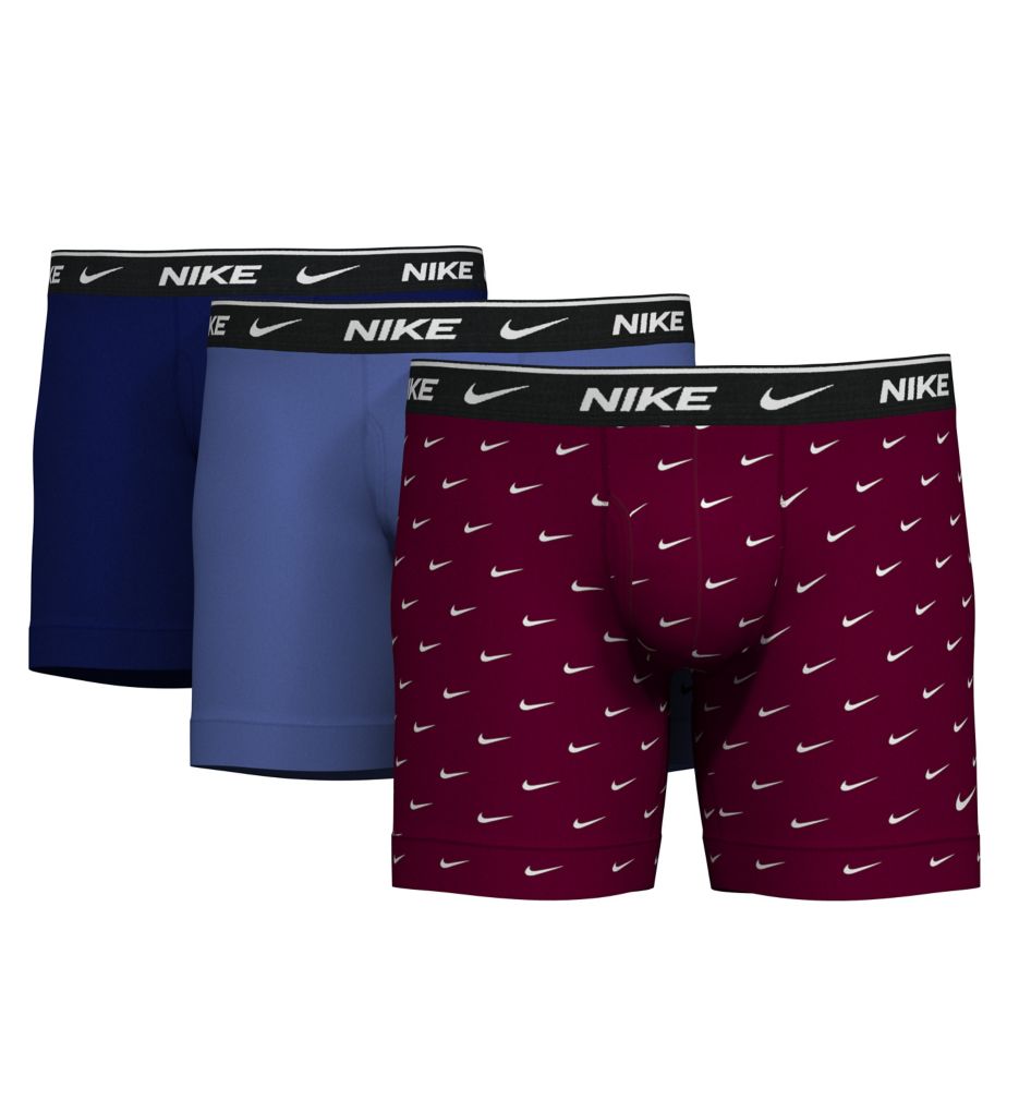 Essential Cotton Stretch Boxer Brief - 3 Pack Beetroot/Blues XL by Nike