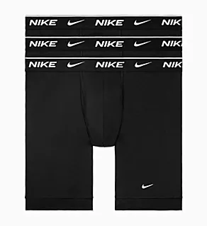 Essential Cotton Stretch Long Boxer Brief - 3 Pack BLK S