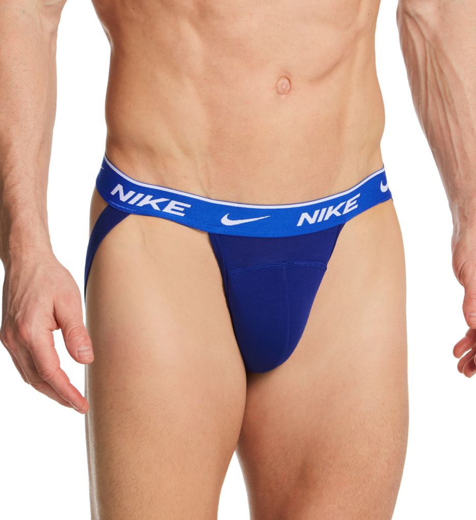 Essential Cotton Stretch Jockstrap - 3 Pack BKCAMK S by Nike