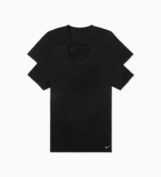 Essential Cotton Crew Neck T-Shirt - 2 Pack BLK L