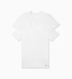 Essential Cotton Crew Neck T-Shirt - 2 Pack WHT L