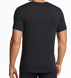 Essential Cotton Crew Neck T-Shirt - 2 Pack BLK L