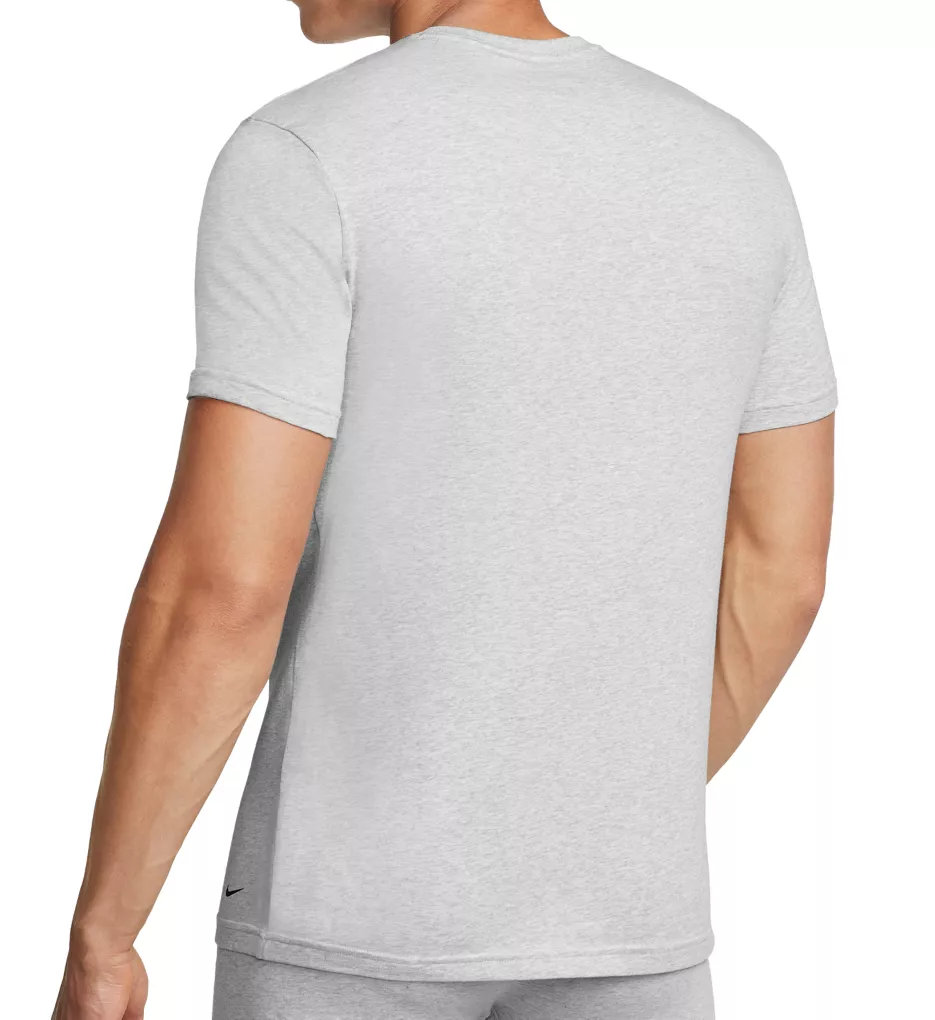 Essential Cotton Crew Neck T-Shirt - 2 Pack Grey Heather/White S