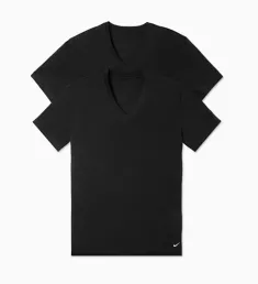 Essential Cotton Stretch V-Neck T-Shirt - 2 Pack