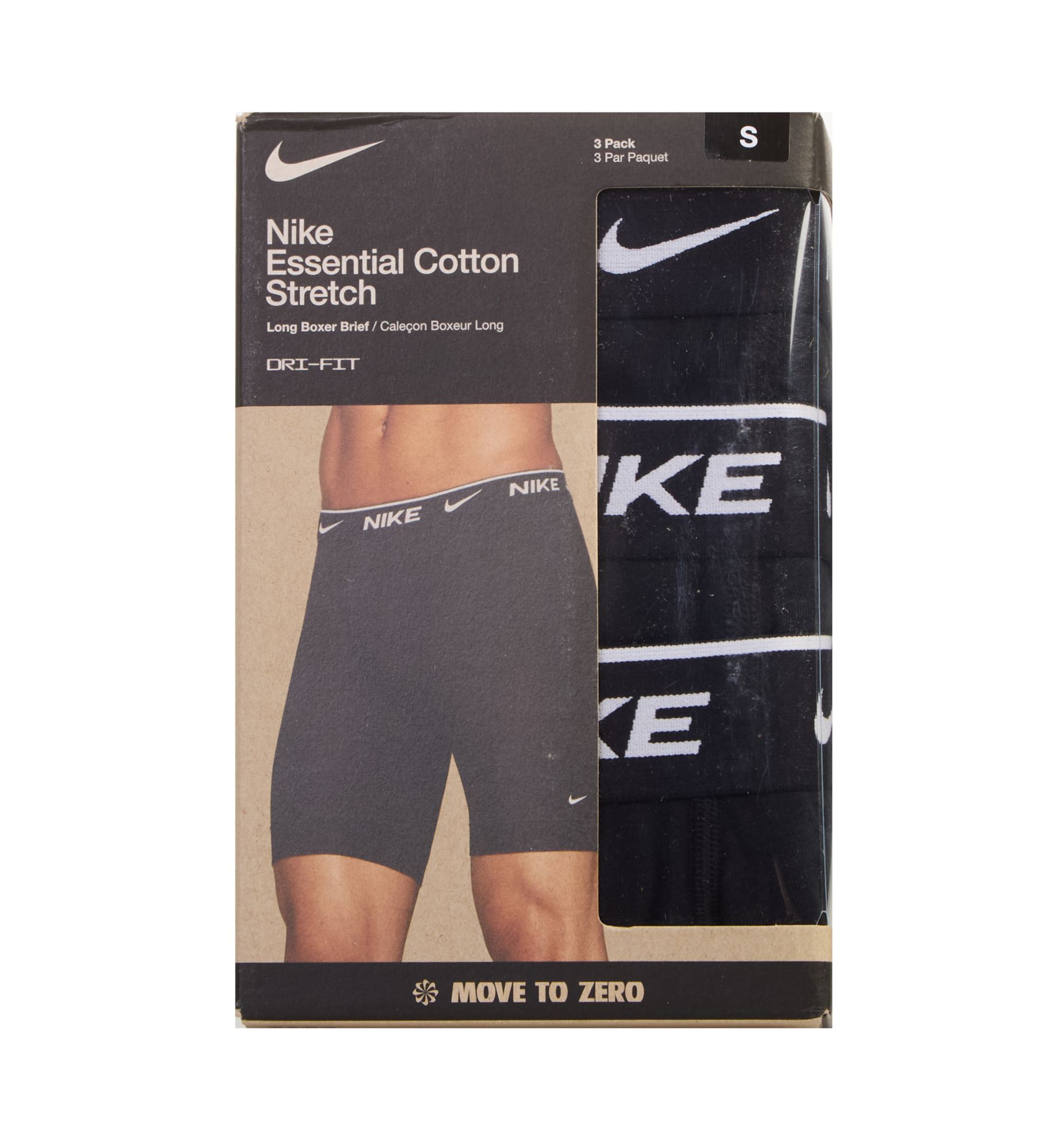 Nike Essential Cotton Stretch Long Boxer Brief - 3 Pack KE1282 - Image 3