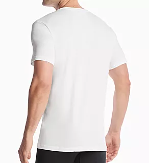 Essential Cotton Stretch Crew Neck - 2 Pack White XL