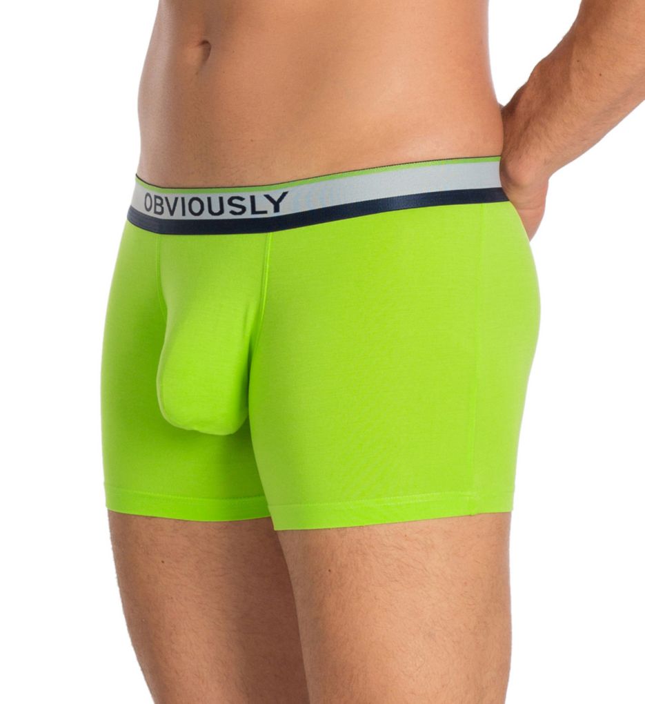 PrimeMan AnatoMAX 3 Inch Boxer Brief Lime L by Obviously