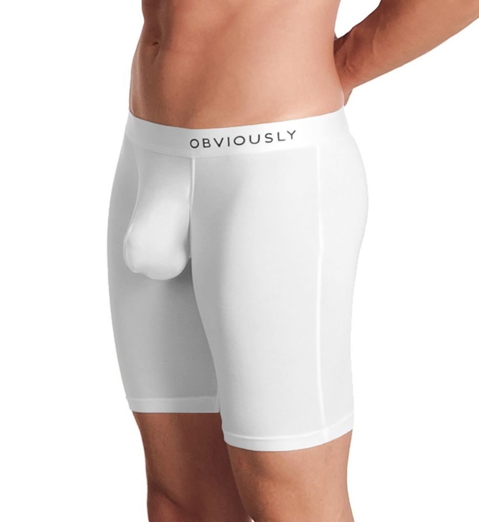 Obviously AnatoFREE Boxer Brief 9 inch Leg Y11104 White Mens Underwear