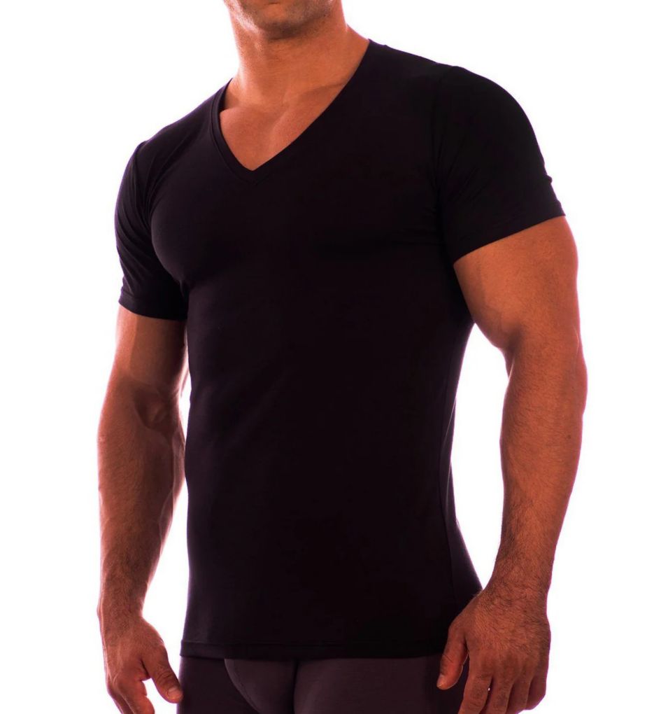 Image of Deep V Neck Short Sleeve Undershirt